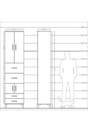 Arges Dolap 4 Raflı 4 Çekmeceli 4 Kapaklı 60x30x243 Aytaşı-Aytaşı