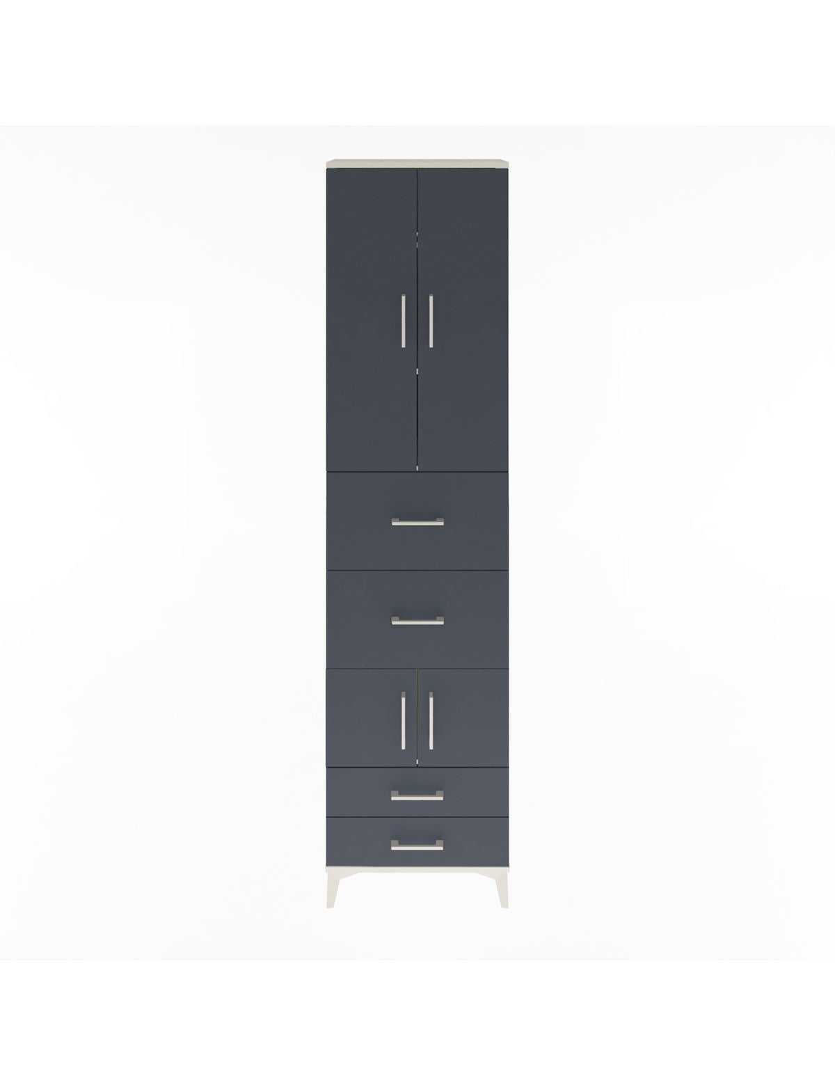 Arges Dolap 4 Raflı 4 Çekmeceli 4 Kapaklı 60x30x243 Aytaşı-Antrasit