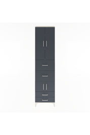 Arges Dolap 4 Raflı 4 Çekmeceli 4 Kapaklı 60x30x243 Aytaşı-Antrasit
