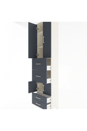 Arges Dolap 4 Raflı 4 Çekmeceli 4 Kapaklı 60x30x243 Aytaşı-Antrasit