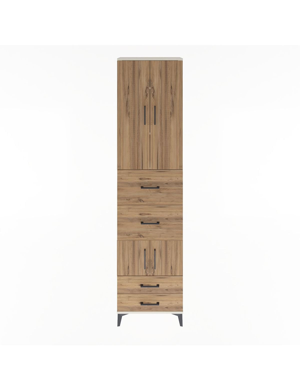 Arges Dolap 4 Raflı 4 Çekmeceli 4 Kapaklı 60x30x243 Aytaşı-Çam