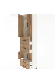 Arges Dolap 4 Raflı 4 Çekmeceli 4 Kapaklı 60x30x243 Aytaşı-Çam