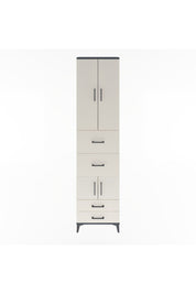 Arges Dolap 4 Raflı 4 Çekmeceli 4 Kapaklı 60x30x243 Antrasit-Aytaşı