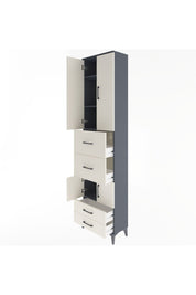 Arges Dolap 4 Raflı 4 Çekmeceli 4 Kapaklı 60x30x243 Antrasit-Aytaşı