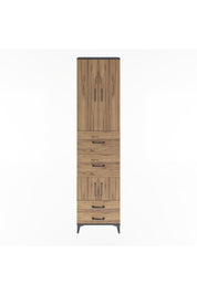 Arges Dolap 4 Raflı 4 Çekmeceli 4 Kapaklı 60x30x243 Antrasit-Çam