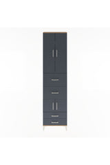 Arges Dolap 4 Raflı 4 Çekmeceli 4 Kapaklı 60x30x243