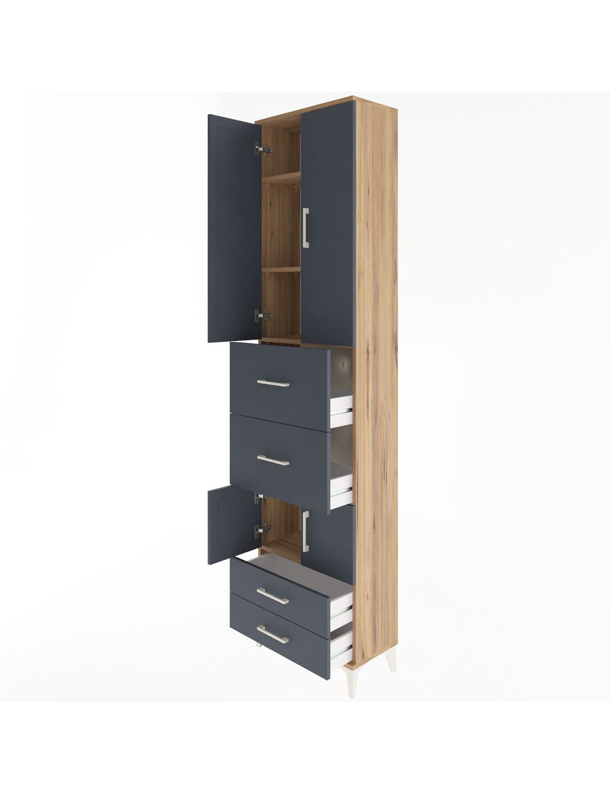 Arges Dolap 4 Raflı 4 Çekmeceli 4 Kapaklı 60x30x243 - S32M061V8A