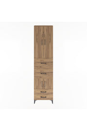 Arges Dolap 4 Raflı 4 Çekmeceli 4 Kapaklı 60x30x243 Çam-Çam