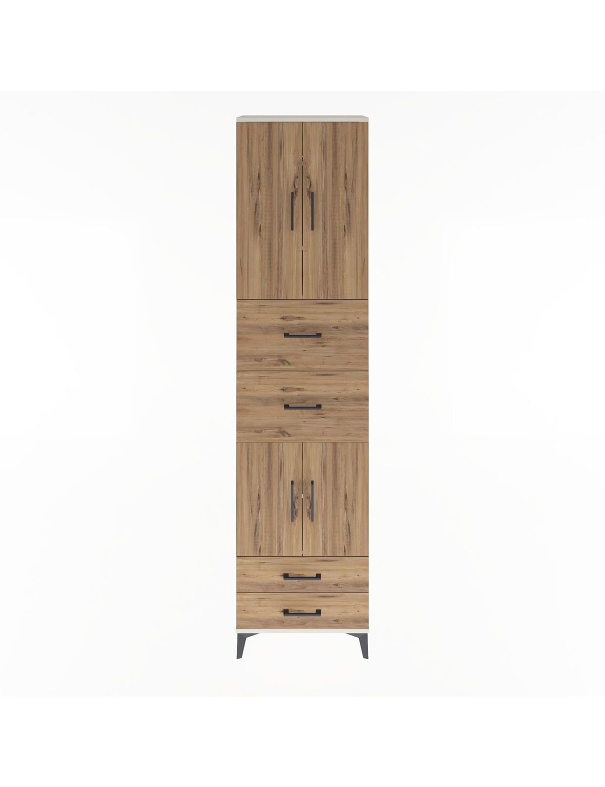 Arges Dolap 5 Raflı 4 Çekmeceli 4 Kapaklı 60x30x243 Aytaşı-Çam