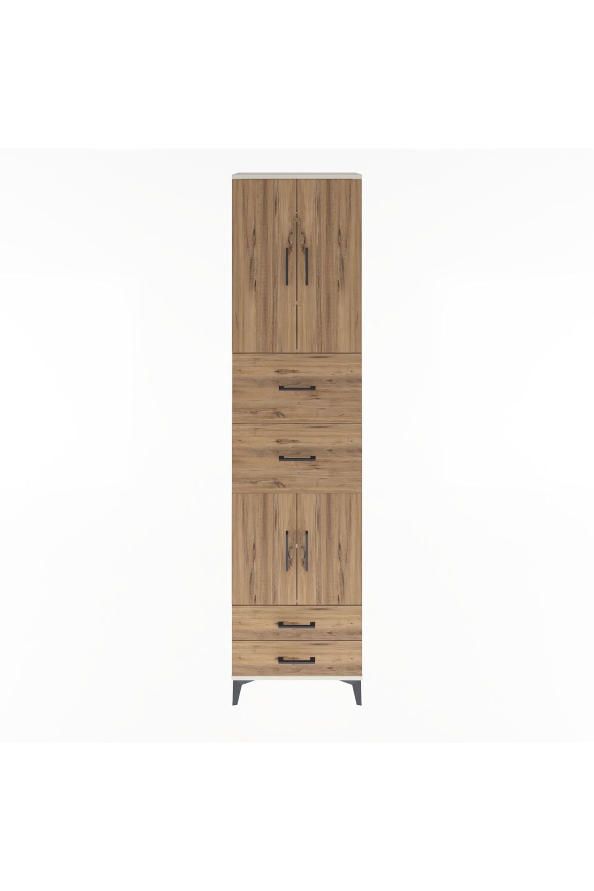 Arges Dolap 5 Raflı 4 Çekmeceli 4 Kapaklı 60x30x243 Aytaşı-Çam