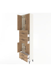 Arges Dolap 5 Raflı 4 Çekmeceli 4 Kapaklı 60x30x243 Aytaşı-Çam