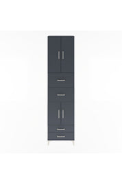 Arges Dolap 5 Raflı 4 Çekmeceli 4 Kapaklı 60x30x243 Antrasit-Antrasit