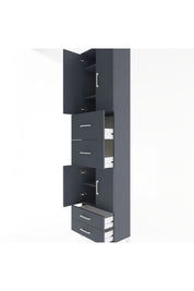 Arges Dolap 5 Raflı 4 Çekmeceli 4 Kapaklı 60x30x243 Antrasit-Antrasit
