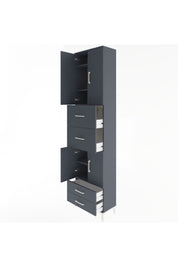 Arges Dolap 5 Raflı 4 Çekmeceli 4 Kapaklı 60x30x243 Antrasit-Antrasit