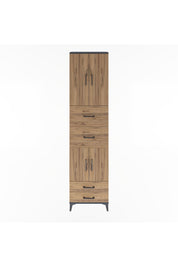 Arges Dolap 5 Raflı 4 Çekmeceli 4 Kapaklı 60x30x243 Antrasit-Çam