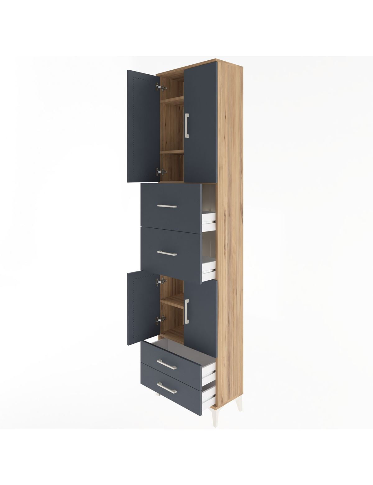 Arges Dolap 5 Raflı 4 Çekmeceli 4 Kapaklı 60x30x243 - S32M062V8A