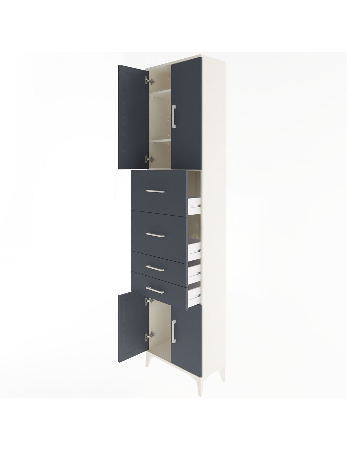 Arges Dolap 3 Raflı 4 Çekmeceli 4 Kapaklı 60x30x243 - S32M063V2A