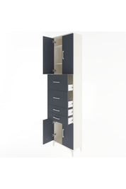 Arges Dolap 3 Raflı 4 Çekmeceli 4 Kapaklı 60x30x243 Aytaşı-Antrasit