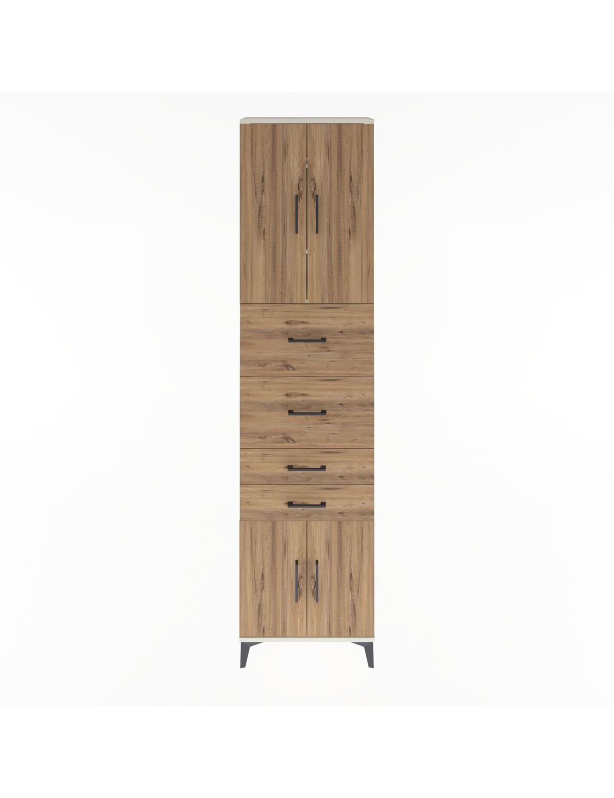 Arges Dolap 3 Raflı 4 Çekmeceli 4 Kapaklı 60x30x243 Aytaşı-Çam