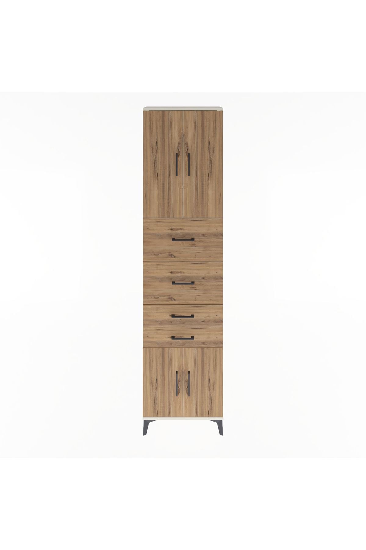 Arges Dolap 3 Raflı 4 Çekmeceli 4 Kapaklı 60x30x243 Aytaşı-Çam