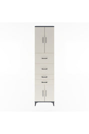 Arges Dolap 3 Raflı 4 Çekmeceli 4 Kapaklı 60x30x243 Antrasit-Aytaşı