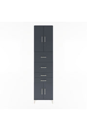 Arges Dolap 3 Raflı 4 Çekmeceli 4 Kapaklı 60x30x243 Antrasit-Antrasit