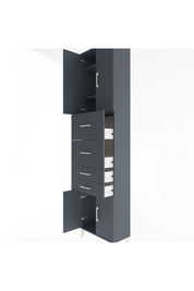 Arges Dolap 3 Raflı 4 Çekmeceli 4 Kapaklı 60x30x243 Antrasit-Antrasit