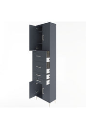 Arges Dolap 3 Raflı 4 Çekmeceli 4 Kapaklı 60x30x243 Antrasit-Antrasit