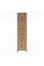 Arges Dolap 3 Raflı 4 Çekmeceli 4 Kapaklı 60x30x243 Antrasit-Çam