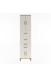 Arges Dolap 3 Raflı 4 Çekmeceli 4 Kapaklı 60x30x243 Çam-Aytaşı