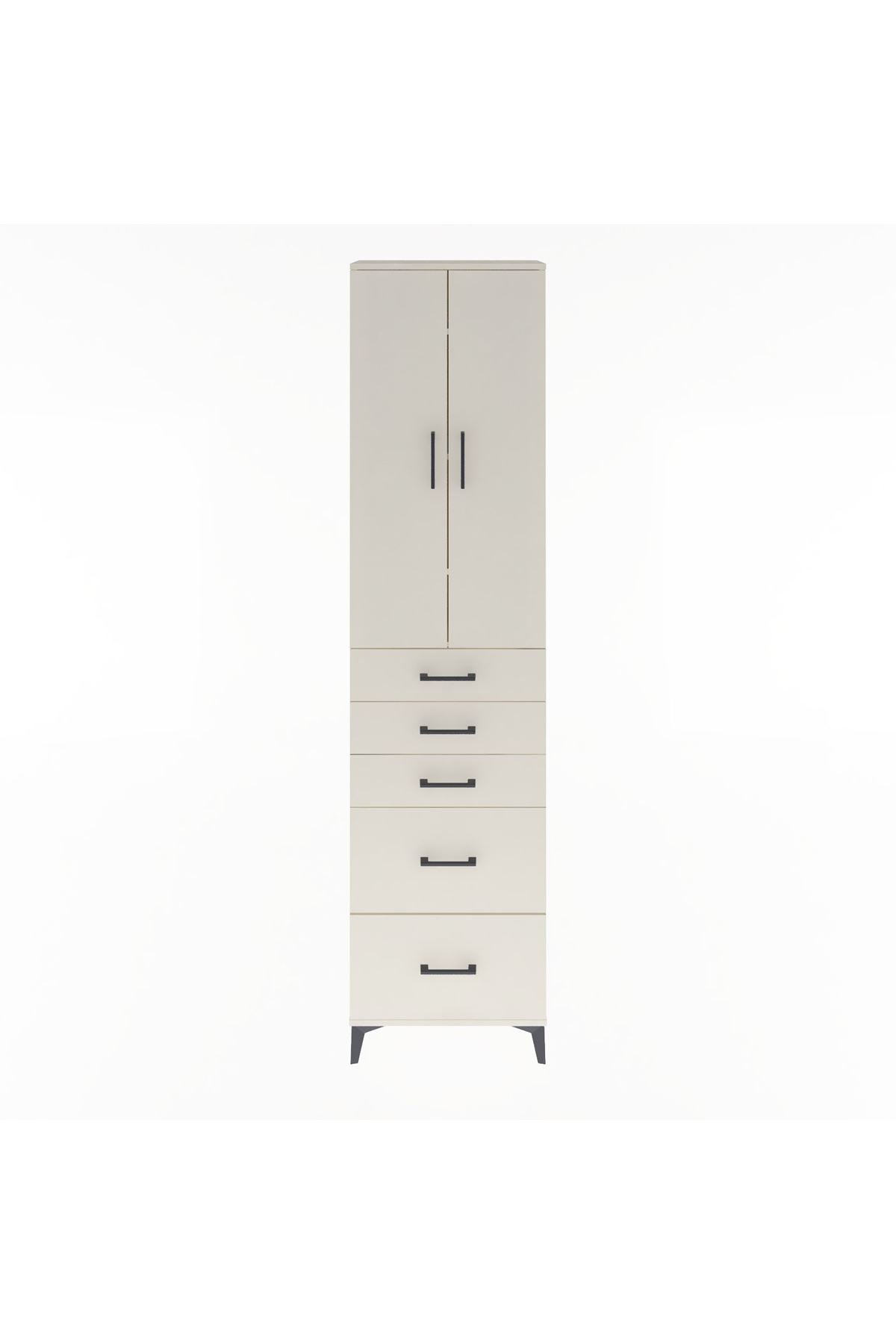 Arges Dolap 4 Raflı 5 Çekmeceli 2 Kapaklı 60x30x243 Aytaşı-Aytaşı