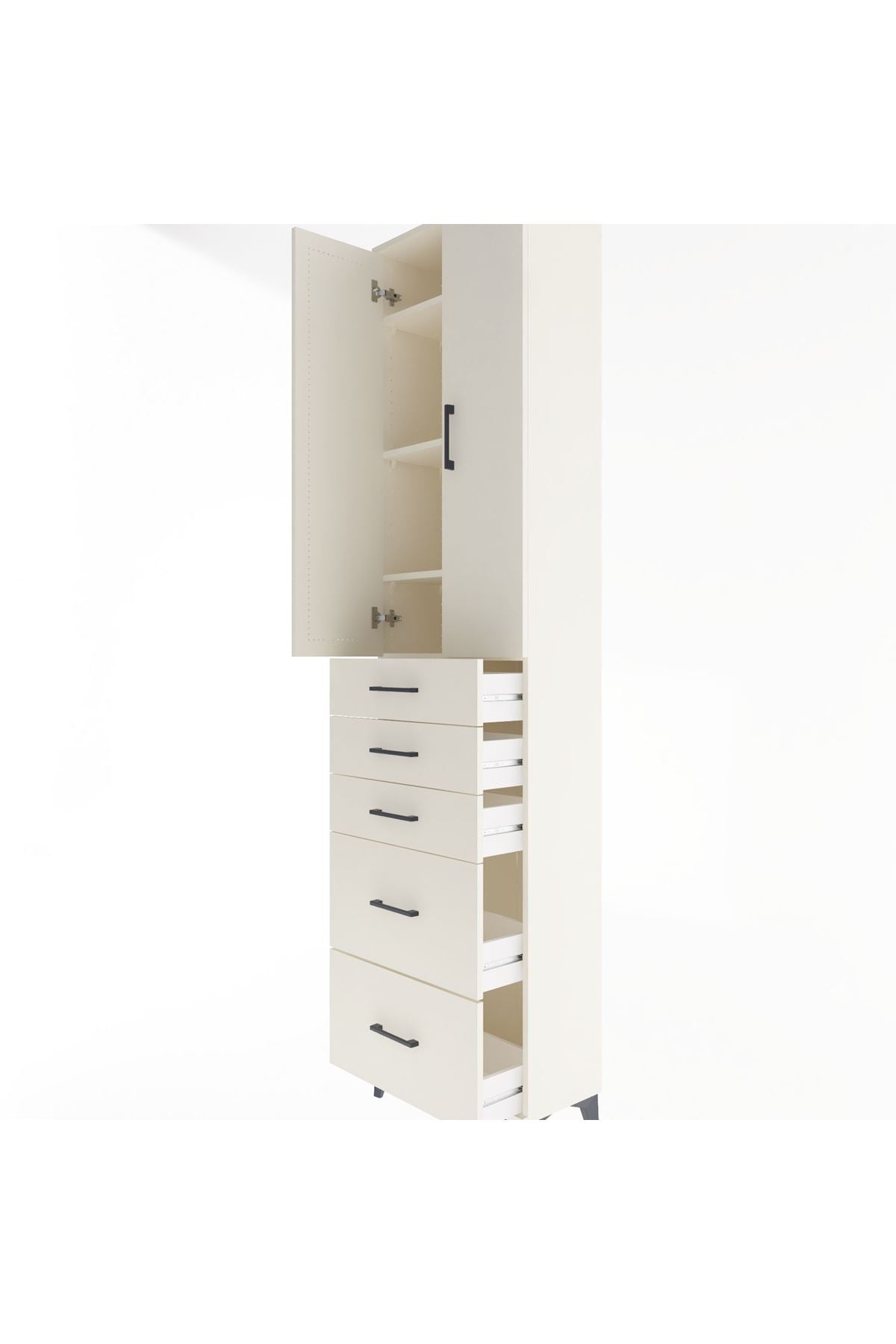 Arges Dolap 4 Raflı 5 Çekmeceli 2 Kapaklı 60x30x243 Aytaşı-Aytaşı