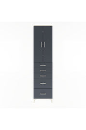 Arges Dolap 4 Raflı 5 Çekmeceli 2 Kapaklı 60x30x243 Aytaşı-Antrasit