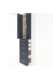 Arges Dolap 4 Raflı 5 Çekmeceli 2 Kapaklı 60x30x243 Aytaşı-Antrasit