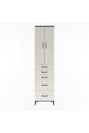 Arges Dolap 4 Raflı 5 Çekmeceli 2 Kapaklı 60x30x243 Antrasit-Aytaşı