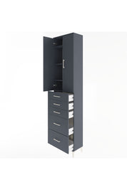 Arges Dolap 4 Raflı 5 Çekmeceli 2 Kapaklı 60x30x243 Antrasit-Antrasit
