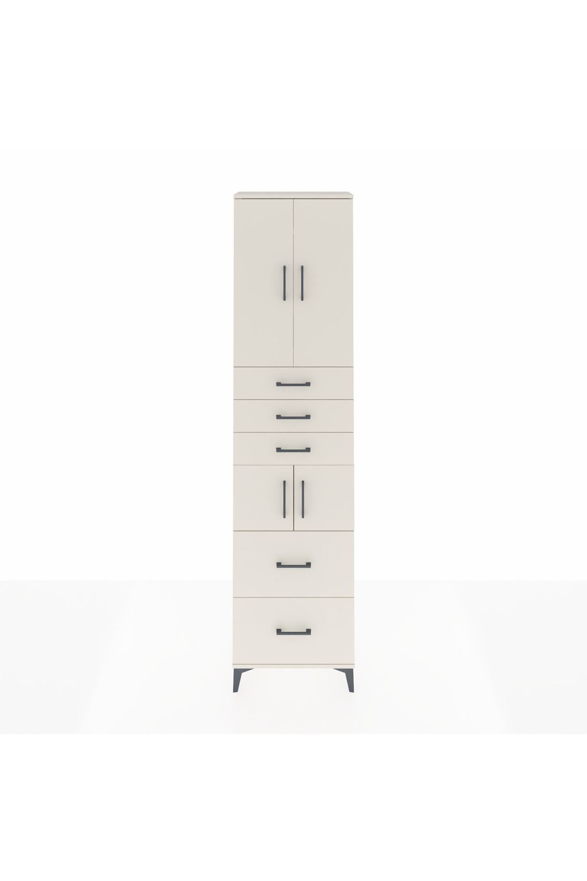 Arges Dolap 4 Raflı 5 Çekmeceli 4 Kapaklı 60x30x243 Aytaşı-Aytaşı