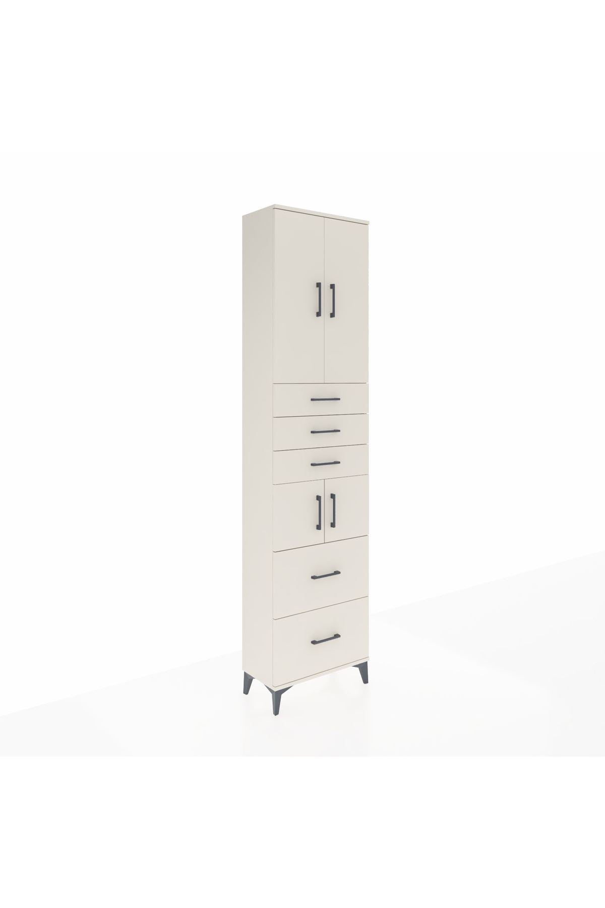 Arges Dolap 4 Raflı 5 Çekmeceli 4 Kapaklı 60x30x243 Aytaşı-Aytaşı