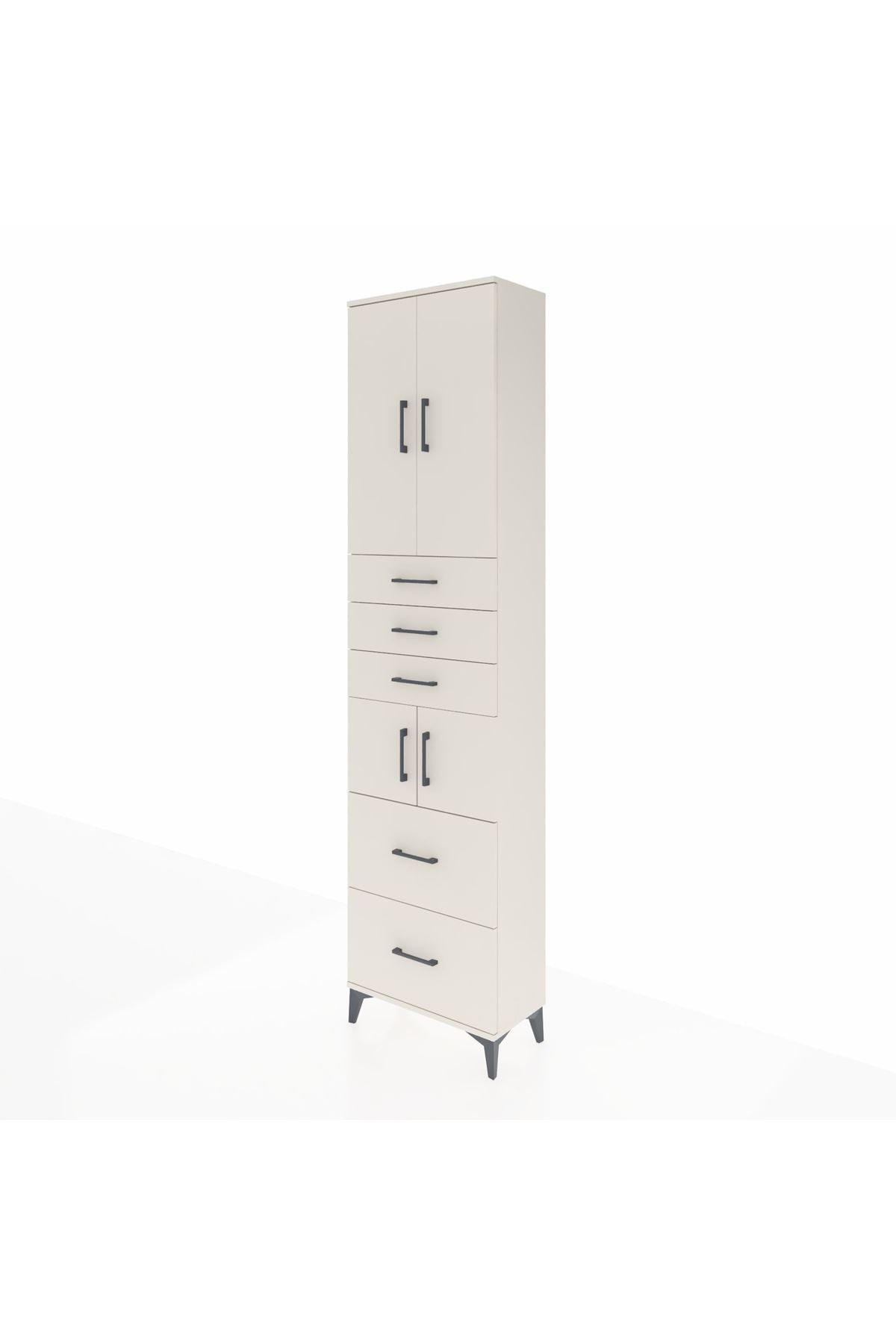 Arges Dolap 4 Raflı 5 Çekmeceli 4 Kapaklı 60x30x243 Aytaşı-Aytaşı