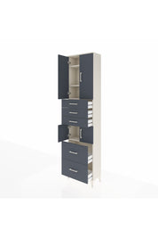 Arges Dolap 4 Raflı 5 Çekmeceli 4 Kapaklı 60x30x243 Aytaşı-Antrasit