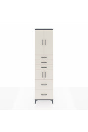 Arges Dolap 4 Raflı 5 Çekmeceli 4 Kapaklı 60x30x243 Antrasit-Aytaşı