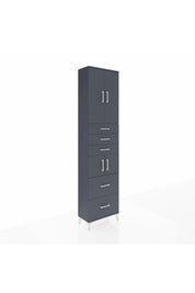 Arges Dolap 4 Raflı 5 Çekmeceli 4 Kapaklı 60x30x243 Antrasit-Antrasit