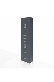 Arges Dolap 4 Raflı 5 Çekmeceli 4 Kapaklı 60x30x243 Antrasit-Antrasit