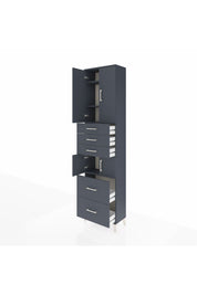 Arges Dolap 4 Raflı 5 Çekmeceli 4 Kapaklı 60x30x243 Antrasit-Antrasit