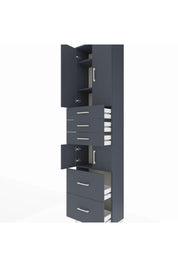 Arges Dolap 4 Raflı 5 Çekmeceli 4 Kapaklı 60x30x243 Antrasit-Antrasit