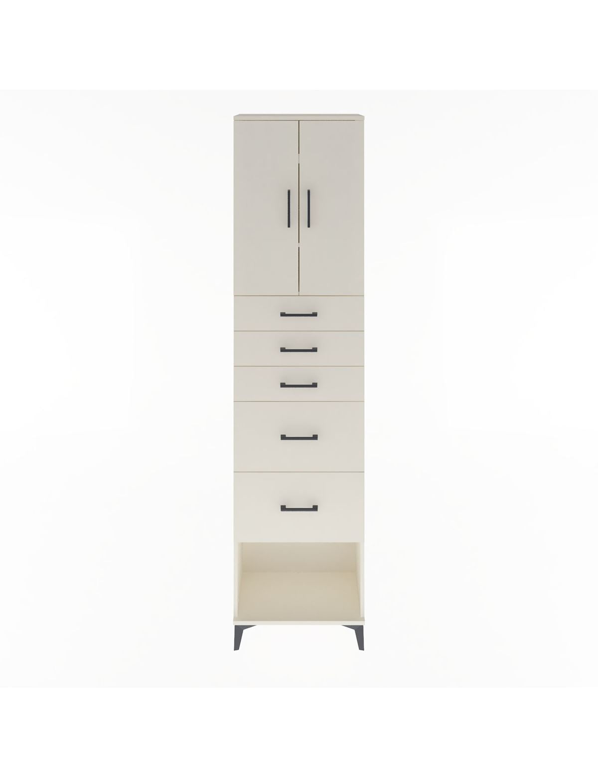 Arges Dolap 3 Raflı 5 Çekmeceli 2 Kapaklı 60x30x243 Aytaşı-Aytaşı