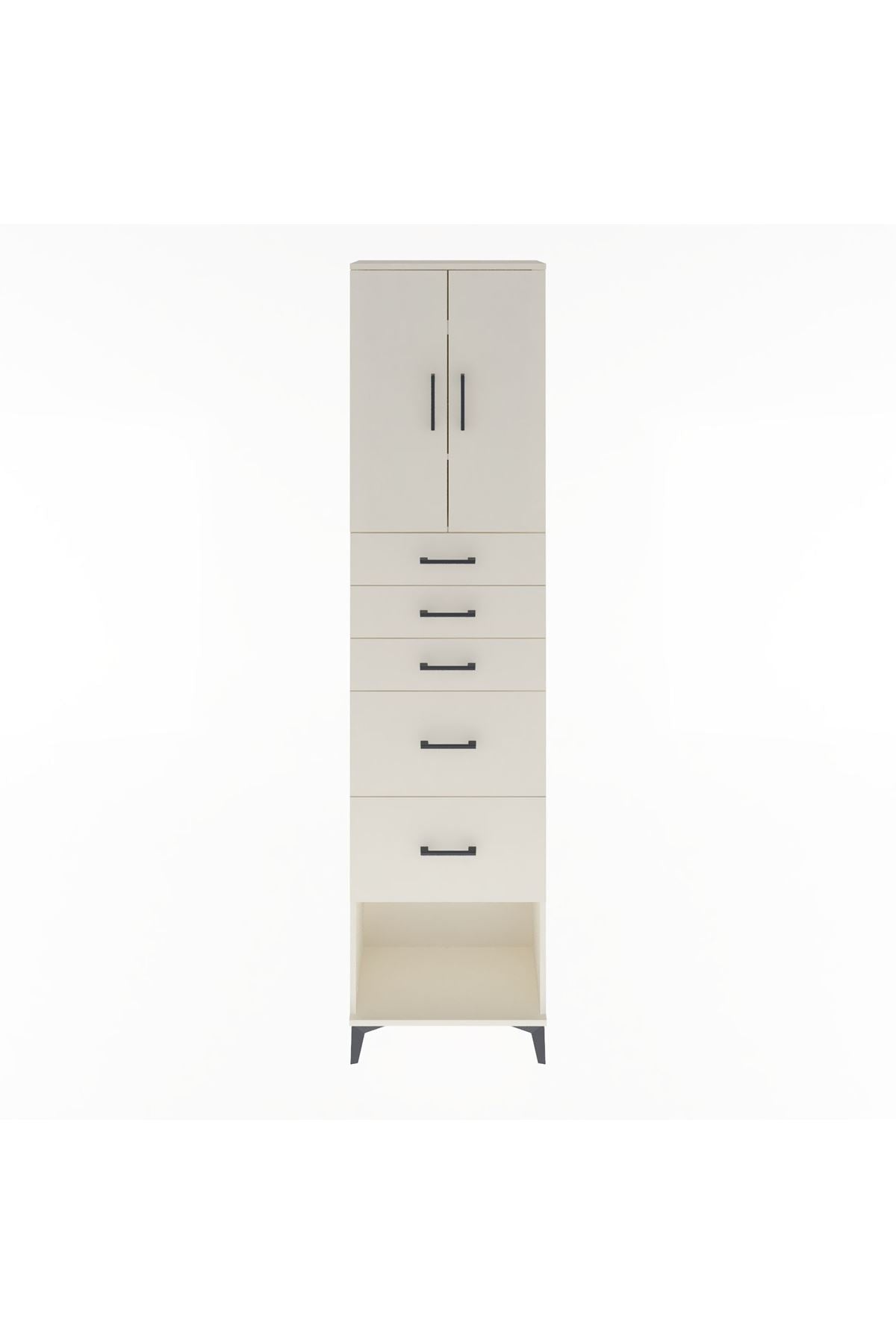 Arges Dolap 3 Raflı 5 Çekmeceli 2 Kapaklı 60x30x243 Aytaşı-Aytaşı