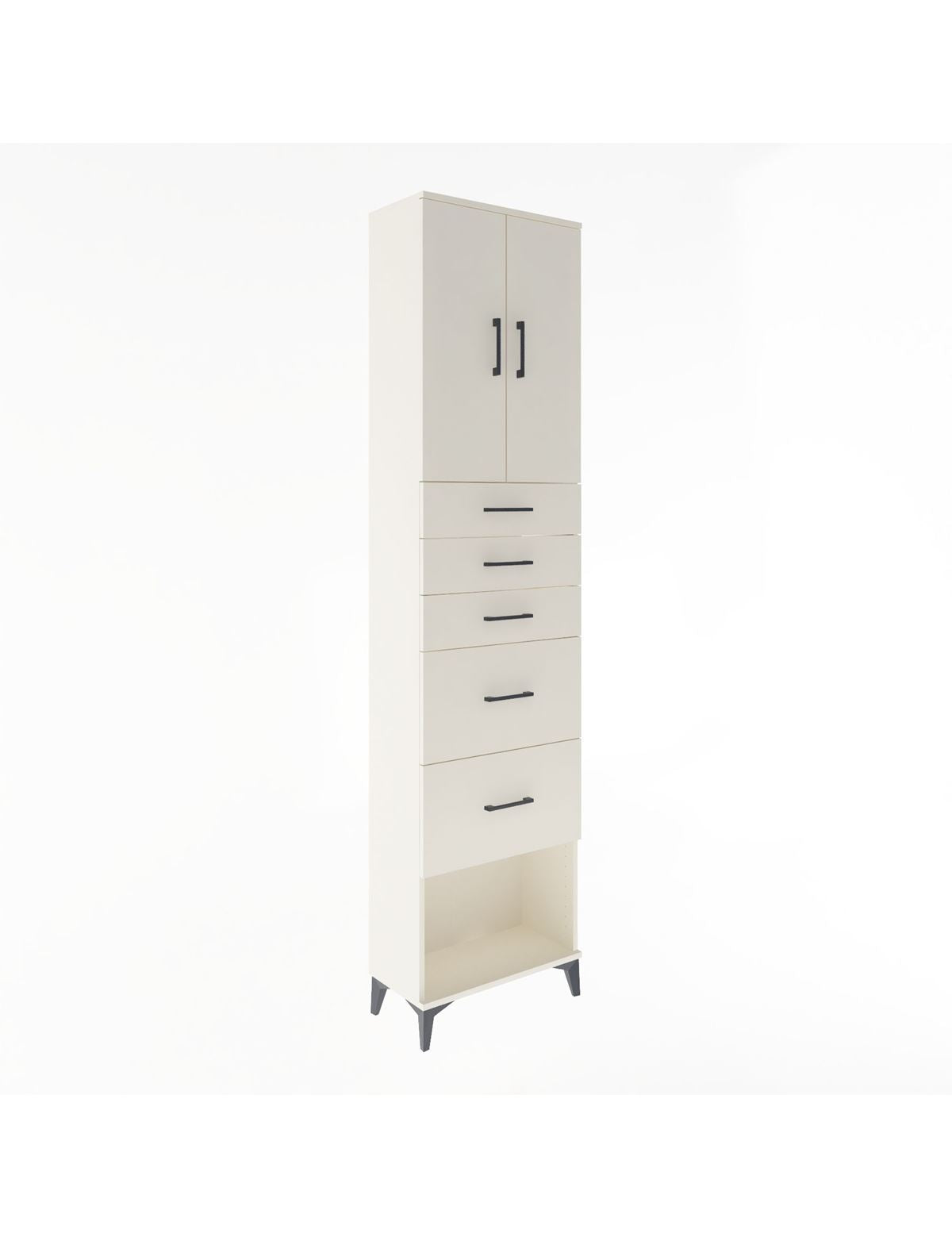 Arges Dolap 3 Raflı 5 Çekmeceli 2 Kapaklı 60x30x243 Aytaşı-Aytaşı