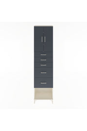 Arges Dolap 3 Raflı 5 Çekmeceli 2 Kapaklı 60x30x243 Aytaşı-Antrasit