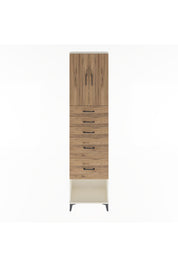 Arges Dolap 3 Raflı 5 Çekmeceli 2 Kapaklı 60x30x243 Aytaşı-Çam